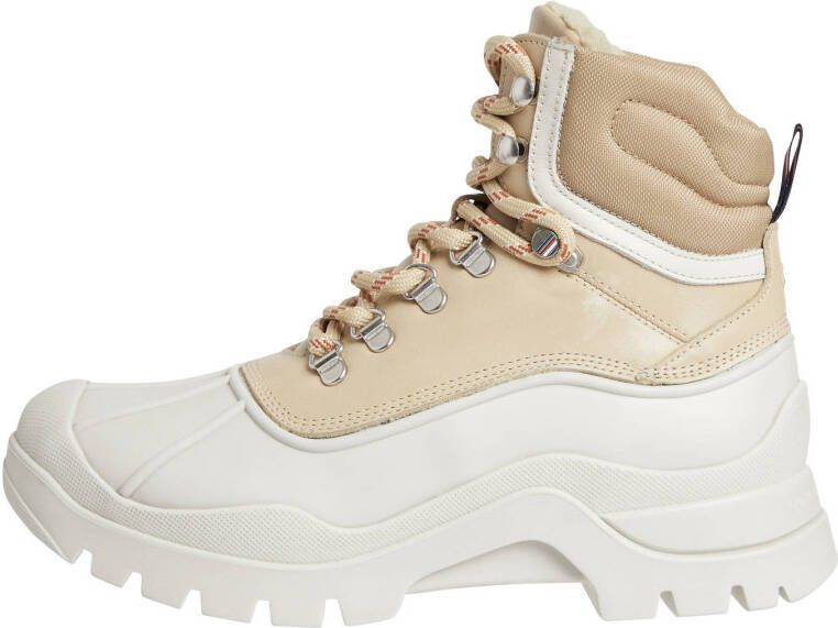 Tommy Hilfiger Darcy leren veterboots beige/off white