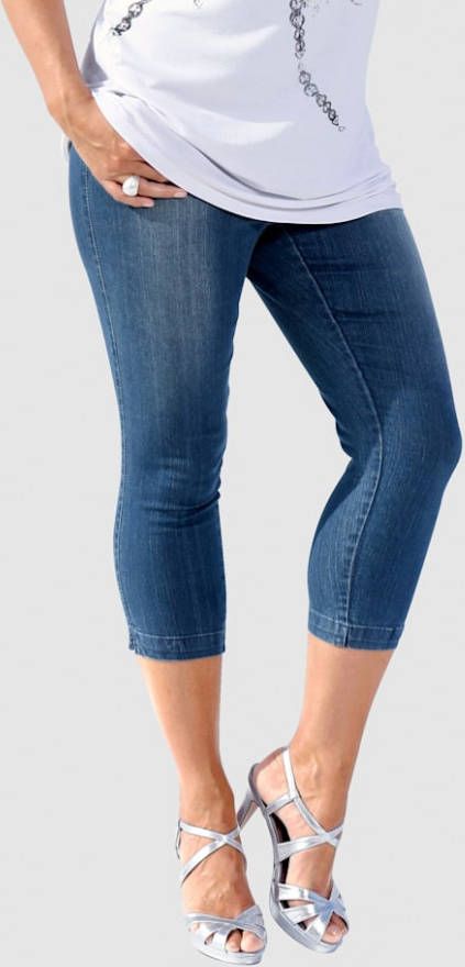 MIAMODA 7/8 jegging met elastische band Blue bleached