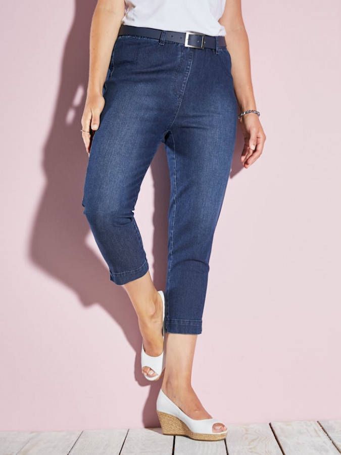 MIAMODA 7/8 jegging met elastische band Blue stone