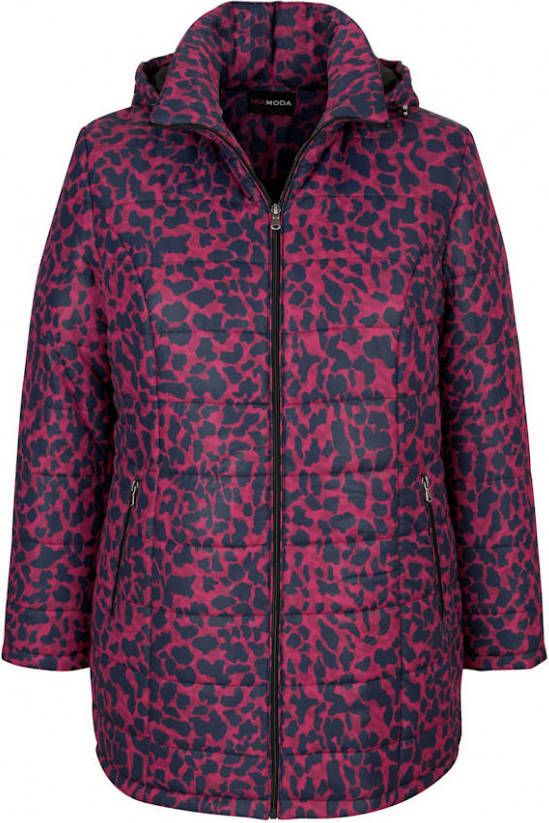 MIAMODA Jas met praktische capuchon Pink/Zwart