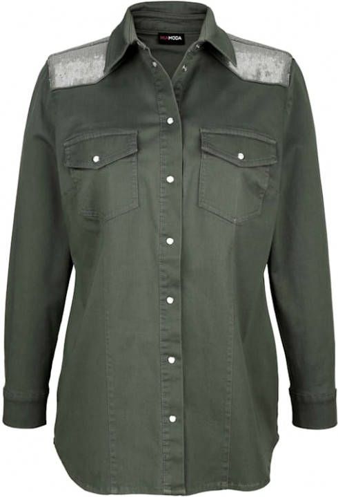 MIAMODA Jeansblouse van duurzaam geteeld katoen Kaki