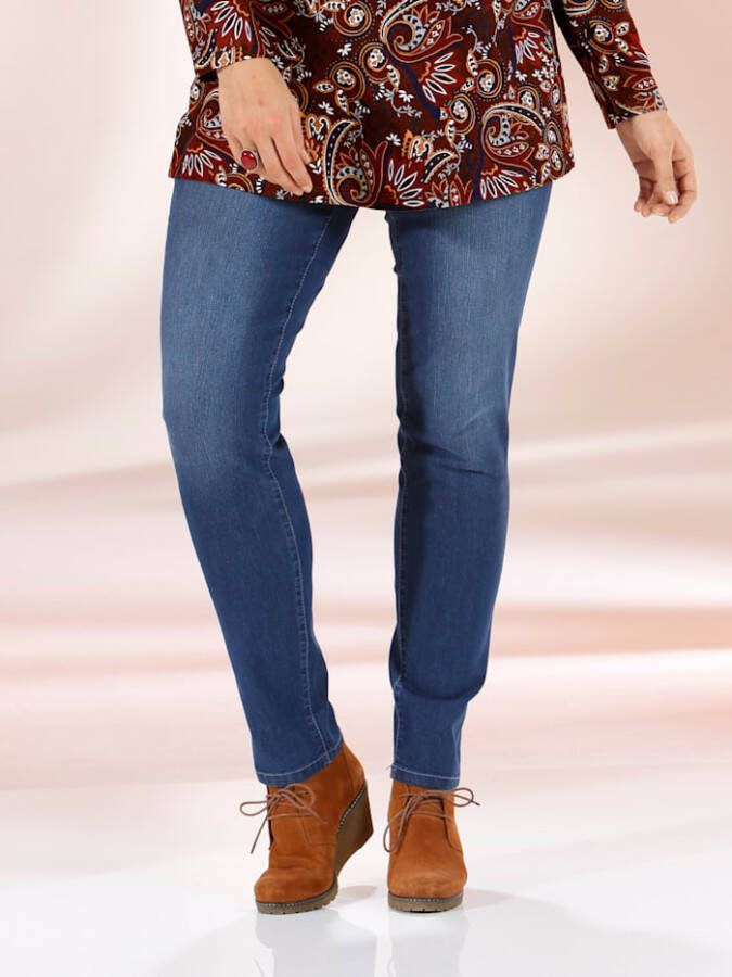 MIAMODA Jegging met ceintuurlussen Blue bleached