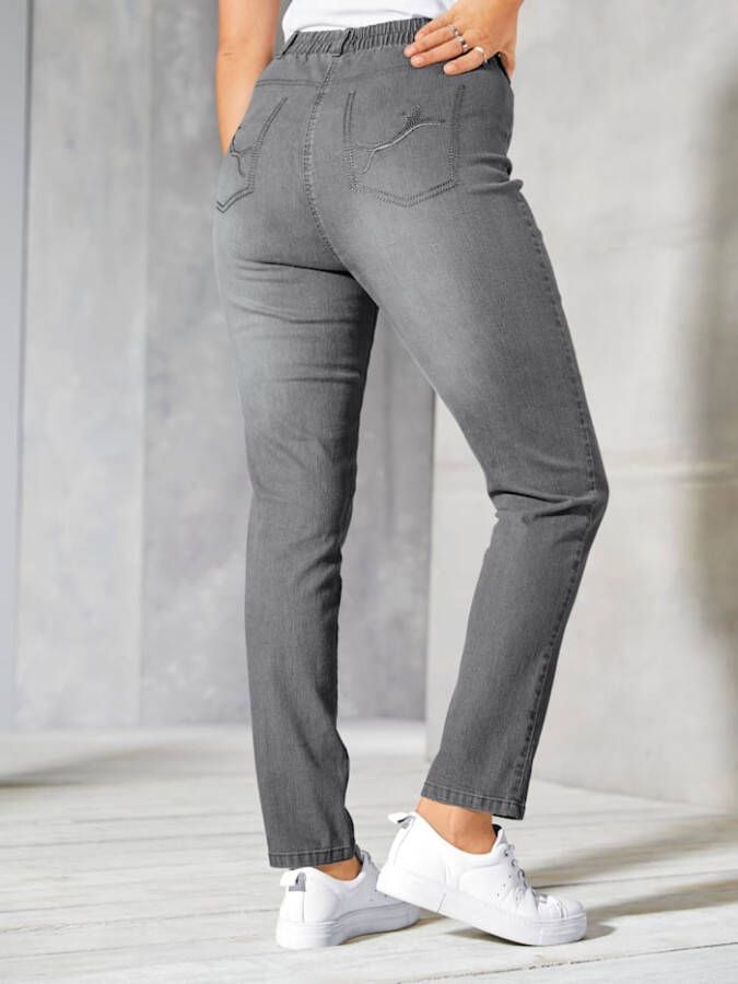 MIAMODA Jegging met ceintuurlussen Grey