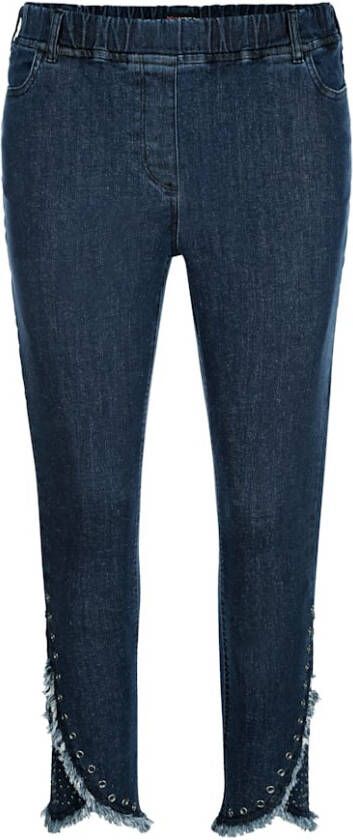 MIAMODA Jegging met onafgewerkte zoom Dark blue