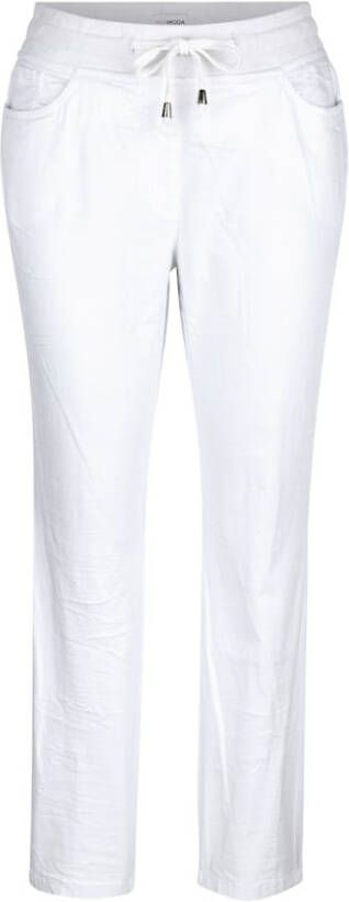 MIAMODA Jogpants in crinkle look Wit