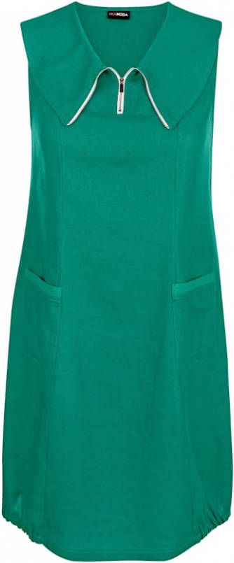 MIAMODA Jurk van een prachtige linnen viscose menging Groen
