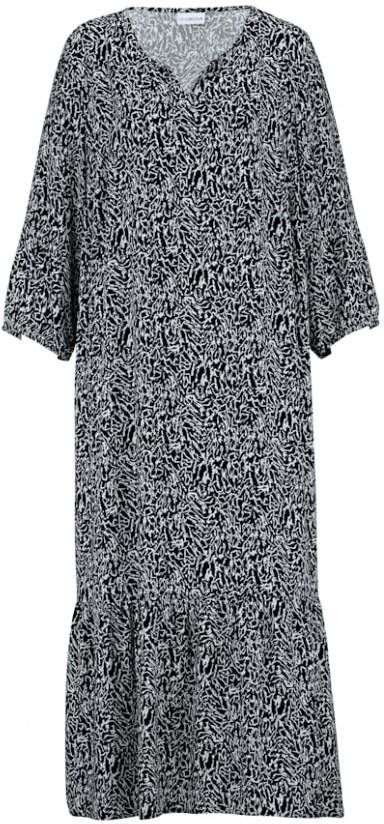 MIAMODA Jurk van zuivere viscose Zwart/Wit