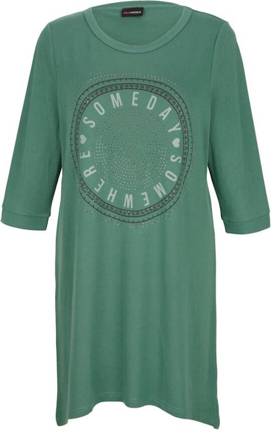 MIAMODA Longshirt met puntige zoom Groen