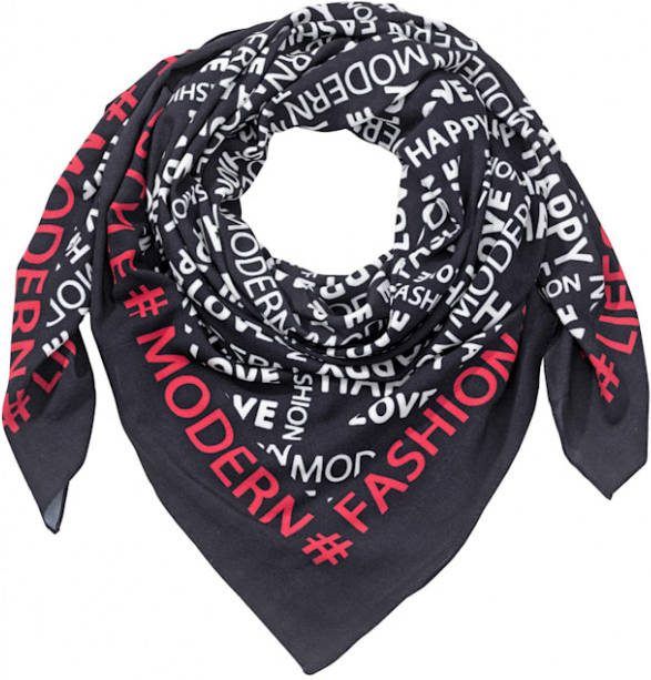 MIAMODA Sjaaltje met trendy print Zwart/Wit