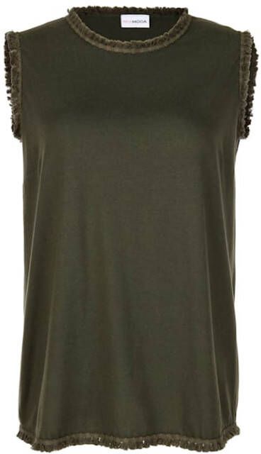 MIAMODA Topje met franjes Kaki